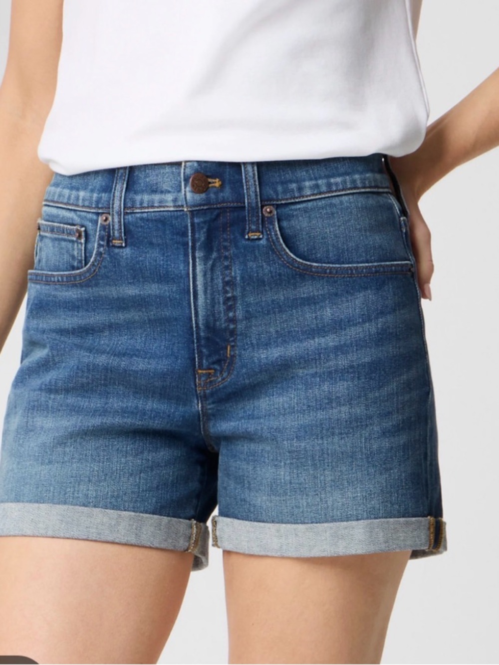 J. Crew Mid Wash Rolled Hem Denim Shorts